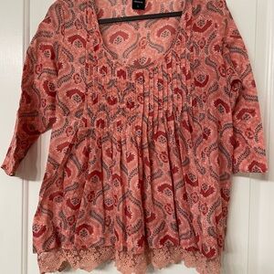 Coral Paisley Women's Top